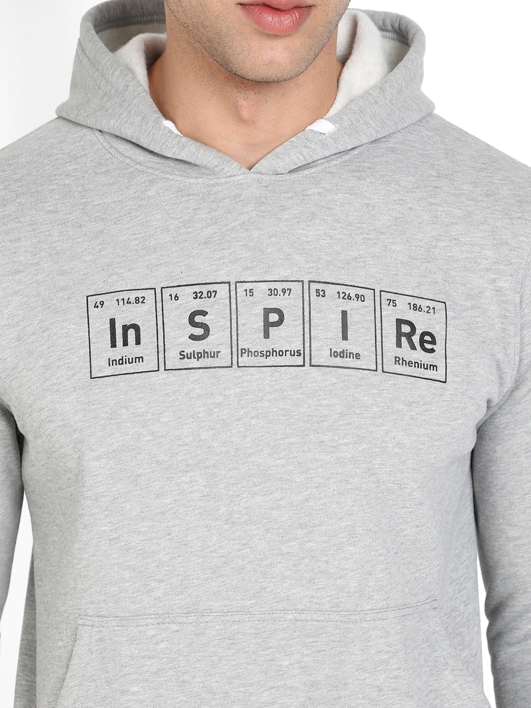 Men's Light Grey Inspire Hoodie With Kangaroo Pocket