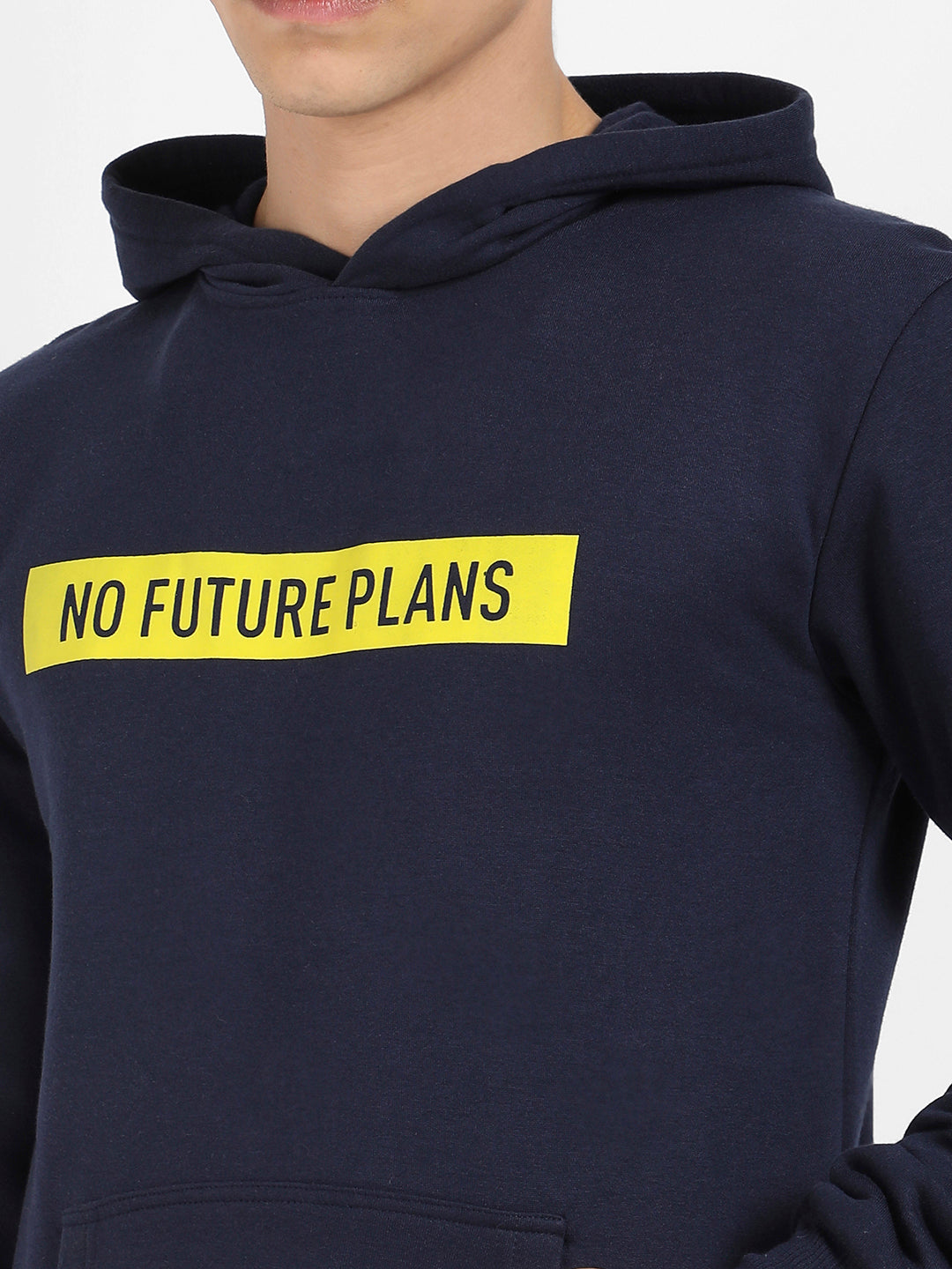 Men's Navy Blue No Future Plans Hoodie With Kangaroo Pocket