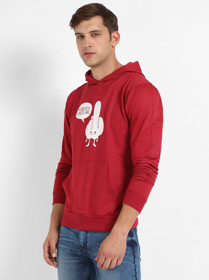 Maroon Nobody Likes Me Hoodie With Kangaroo Pockets