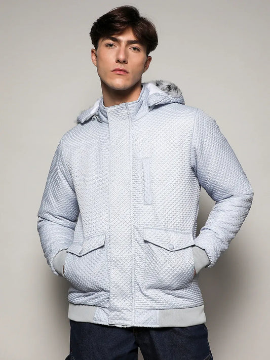 Self-Design Rhombus Puffer Jacket