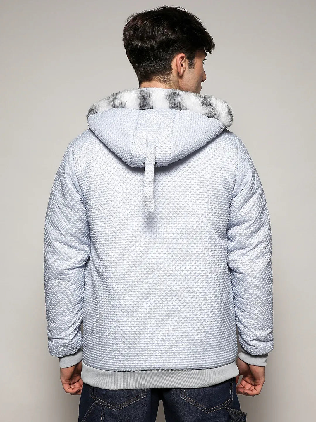 Self-Design Rhombus Puffer Jacket
