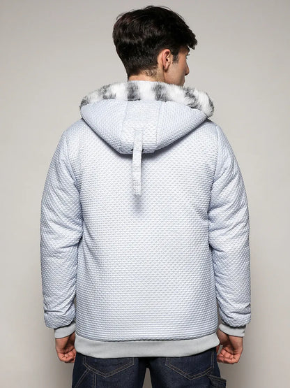 Self-Design Rhombus Puffer Jacket