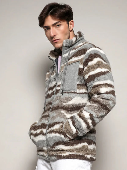 Camouflage Sherpa Puffer Jacket