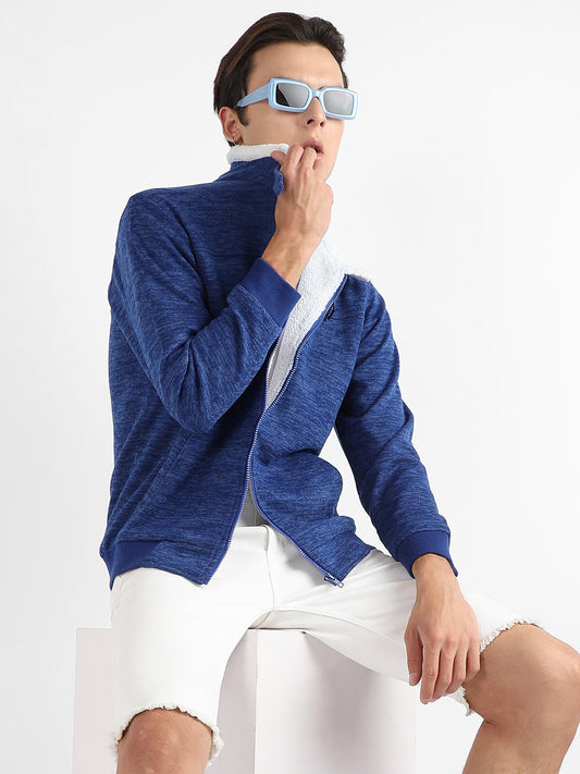 Heathered Jacket With Fleece Detail