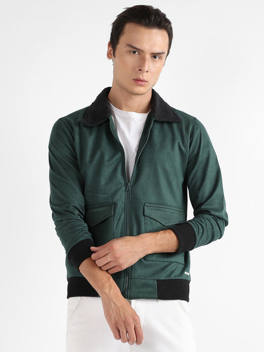 Zip-Front Jacket With Fleece Collar