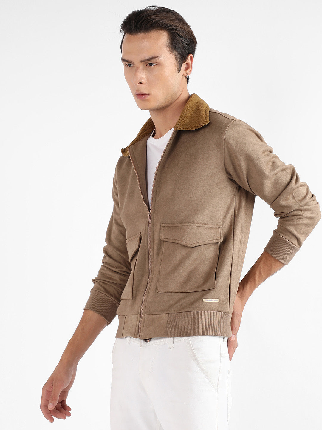 Zip-Front Jacket With Fleece Collar