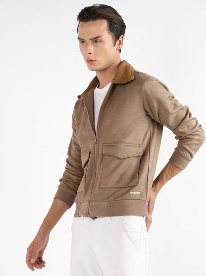 Zip-Front Jacket With Fleece Collar
