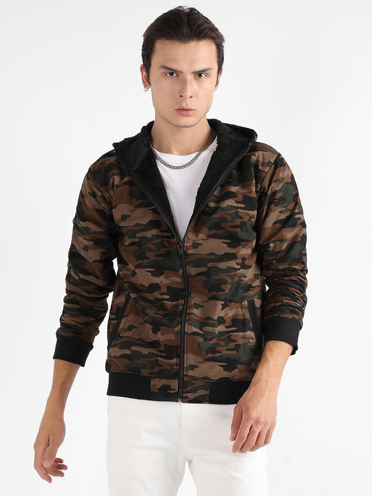 Camouflage Hoodie With Insert Pocket