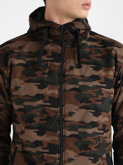 Men's Forest Green Camouflage Hoodie With Insert Pocket