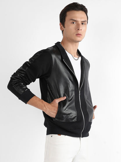 Zip-Front Jacket With Ribbed Hem