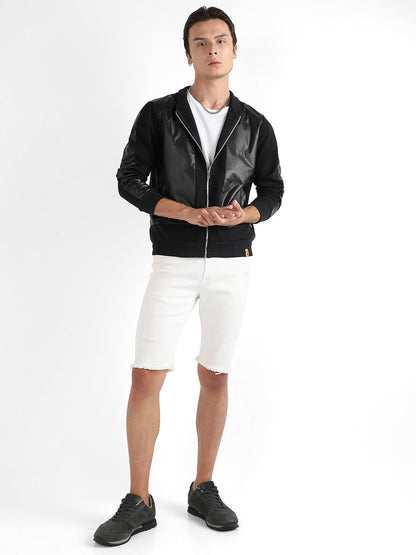 Zip-Front Jacket With Ribbed Hem