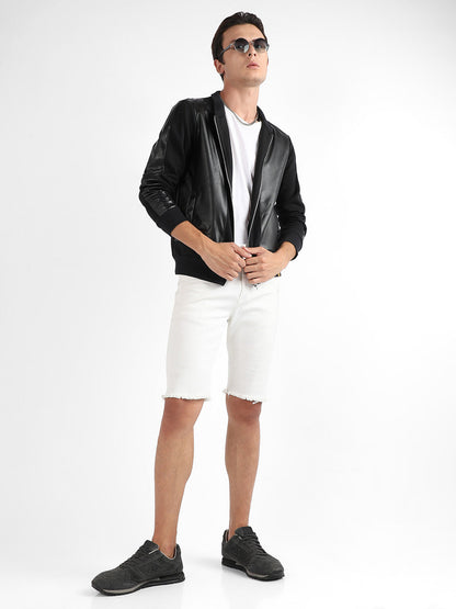 Zip-Front Jacket With Ribbed Hem