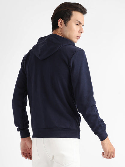 Zip-Front Hoodie With Contrast Drawstring