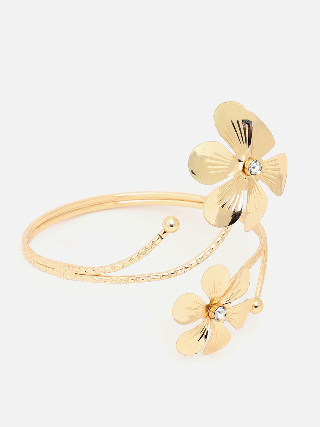 Sohi Gold Plated Flower Detailing Armlet