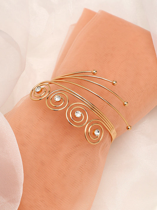Sohi Gold Plated Spiral Detailing Armlet