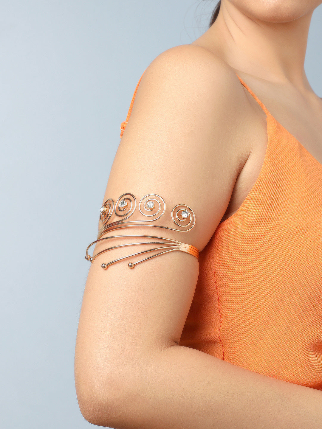 Sohi Gold Plated Spiral Detailing Armlet