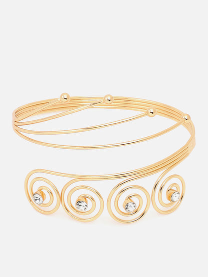 Sohi Gold Plated Spiral Detailing Armlet