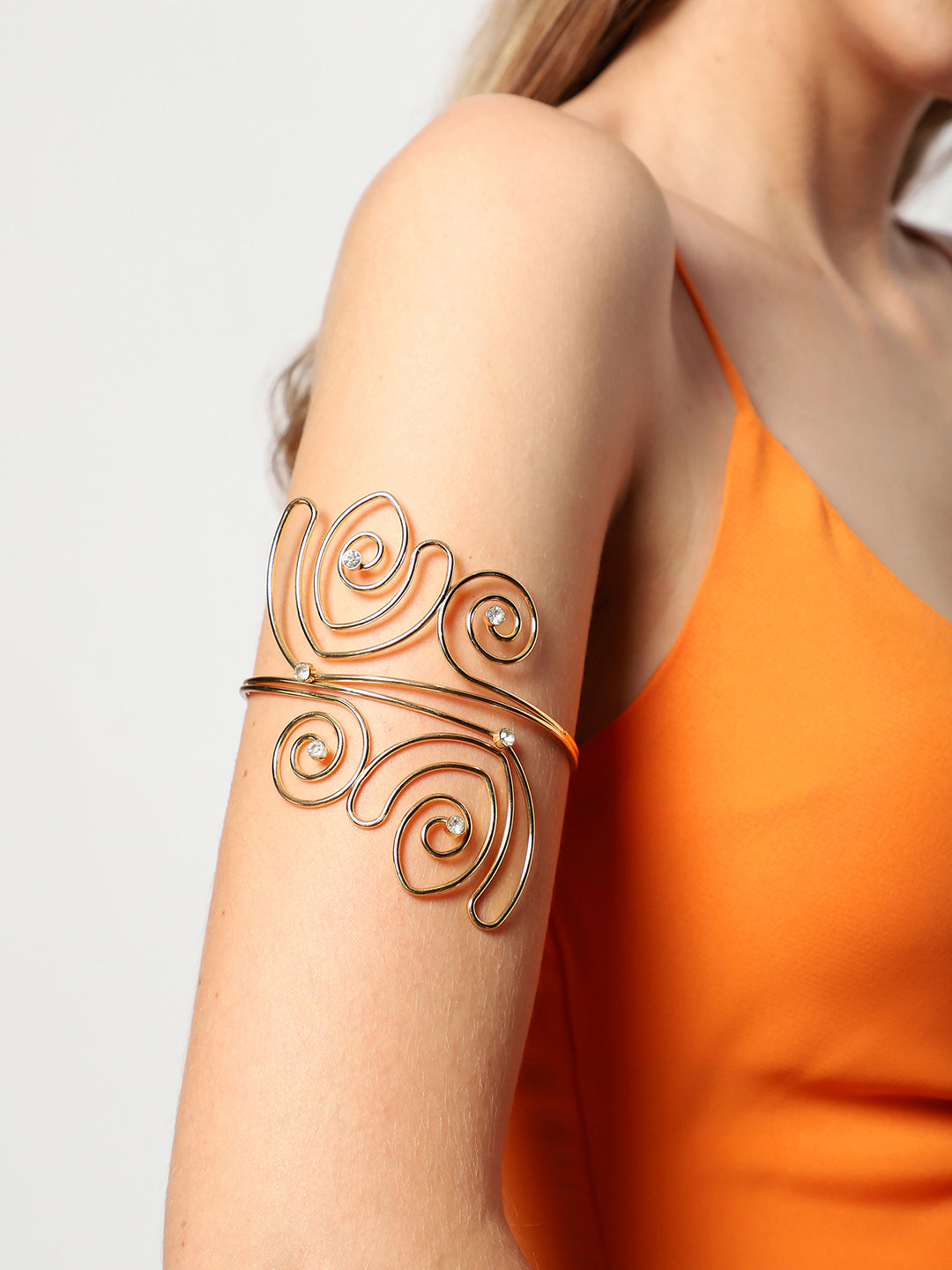 Sohi Gold Plated Spiral Detailing Armlet