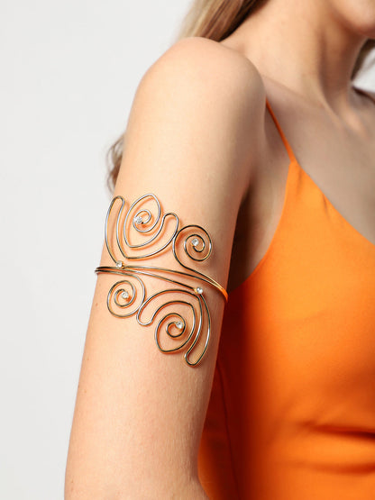 Sohi Gold Plated Spiral Detailing Armlet