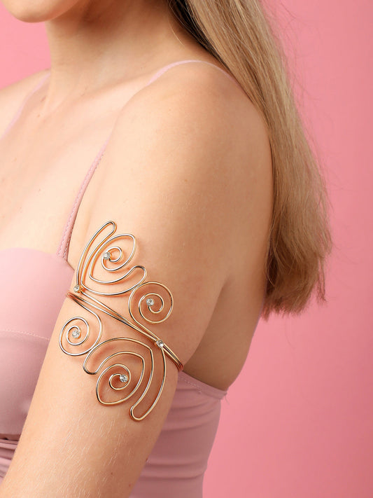 Sohi Gold Plated Spiral Detailing Armlet