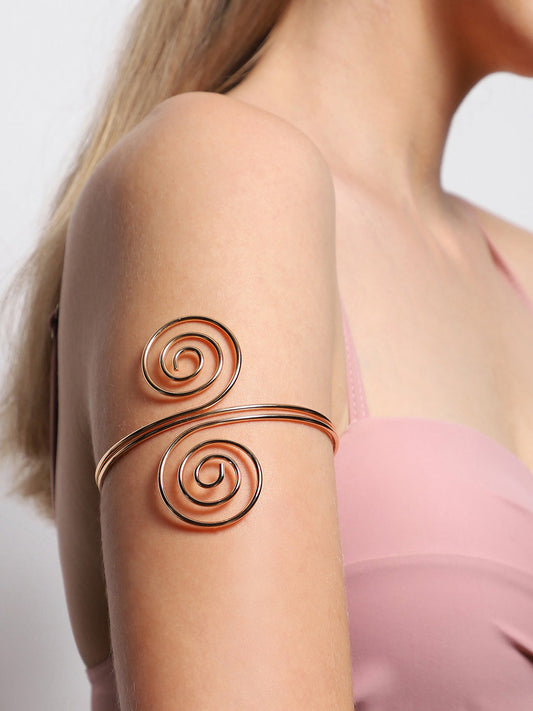 Sohi Gold Plated Spiral Detailing Armlet