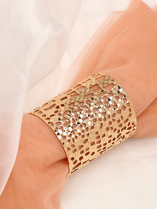 Sohi Gold Plated Contemporary Cuff Bracelet