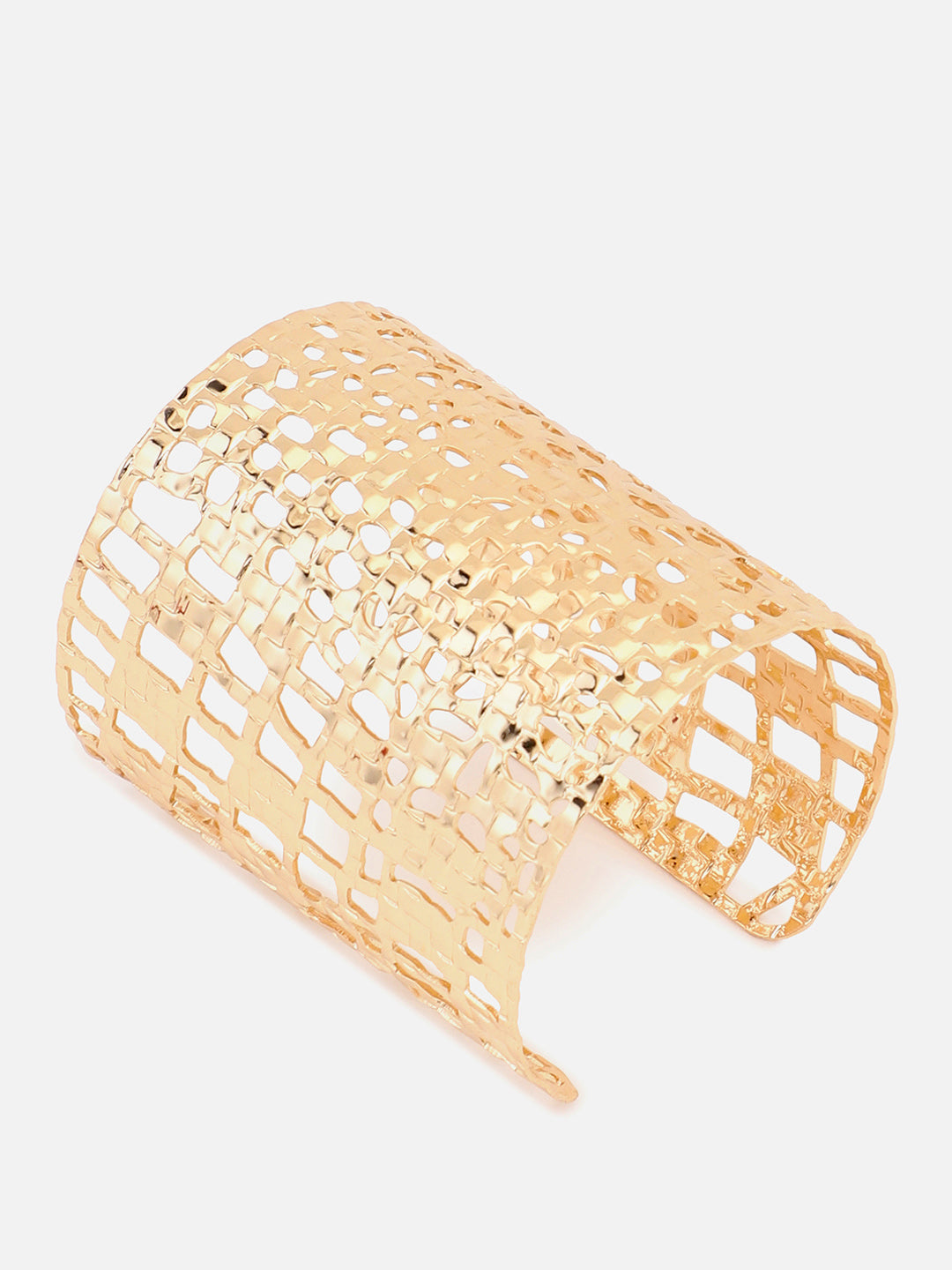 Sohi Gold Plated Contemporary Cuff Bracelet