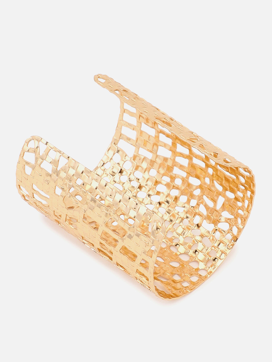 Sohi Gold Plated Contemporary Cuff Bracelet