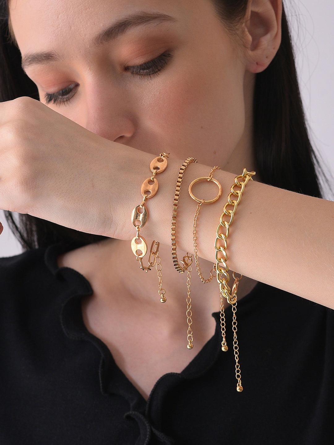 Pack Of 4 Gold Plated Designer Bracelet