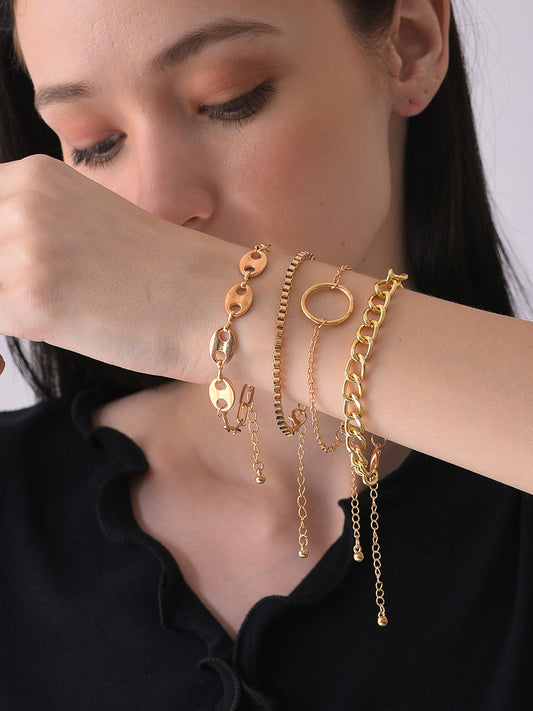 Pack Of 4 Gold Plated Designer Bracelet