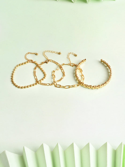 Pack Of 4 Gold Plated Designer Bracelet