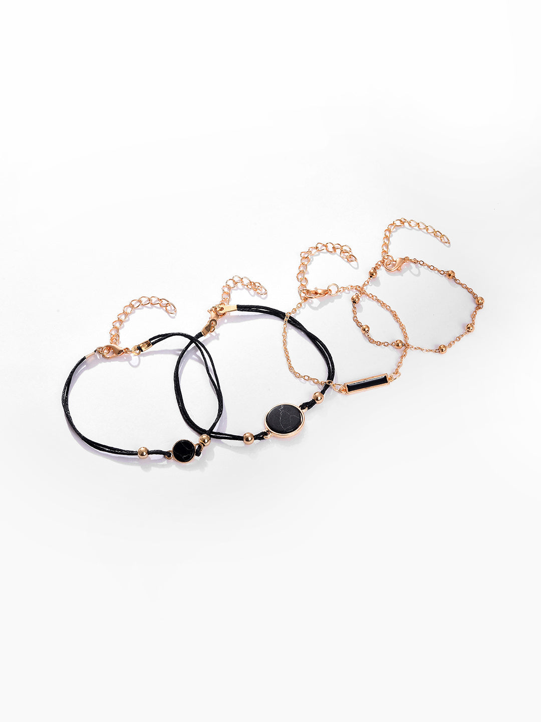 Pack Of 4 Gold Plated Designer Stone Bracelet