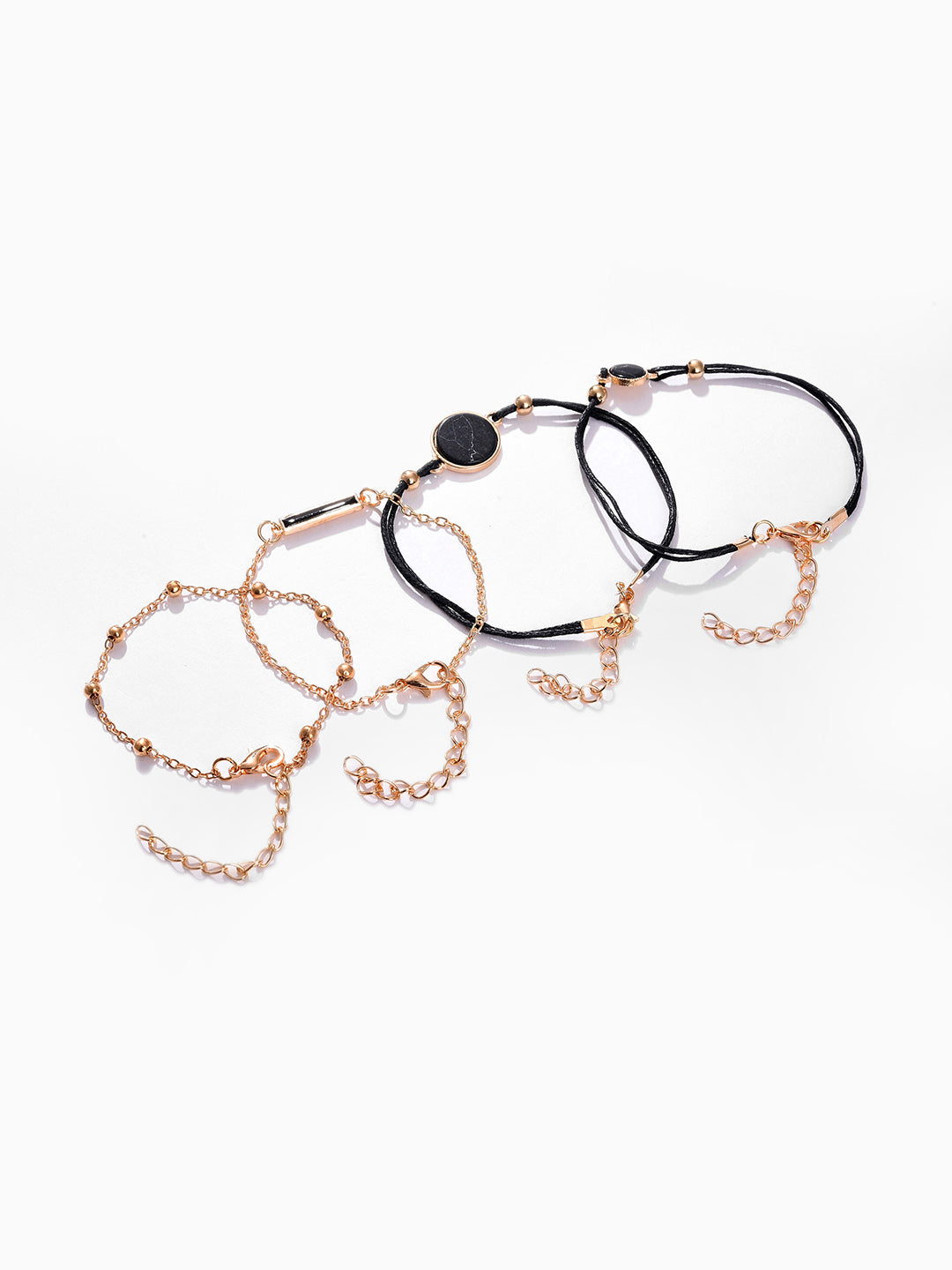 Pack Of 4 Gold Plated Designer Stone Bracelet