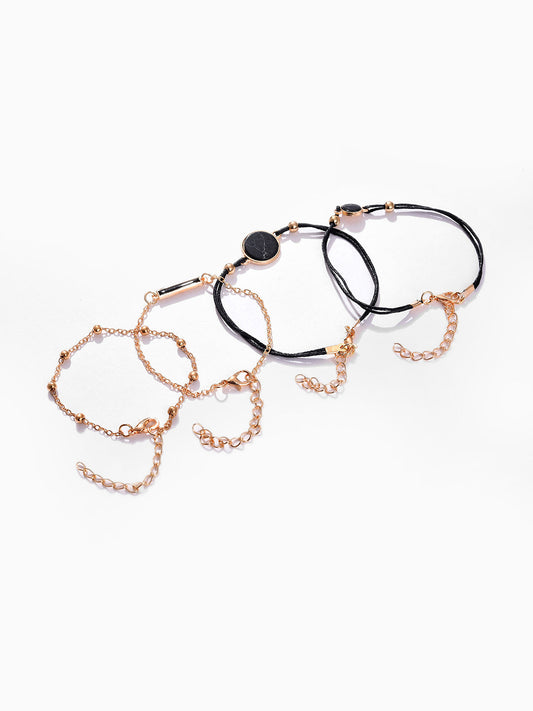 Pack Of 4 Gold Plated Designer Stone Bracelet