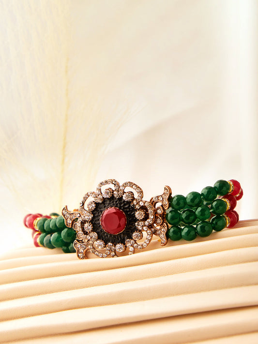 Gold Plated Designer Stone Bracelet
