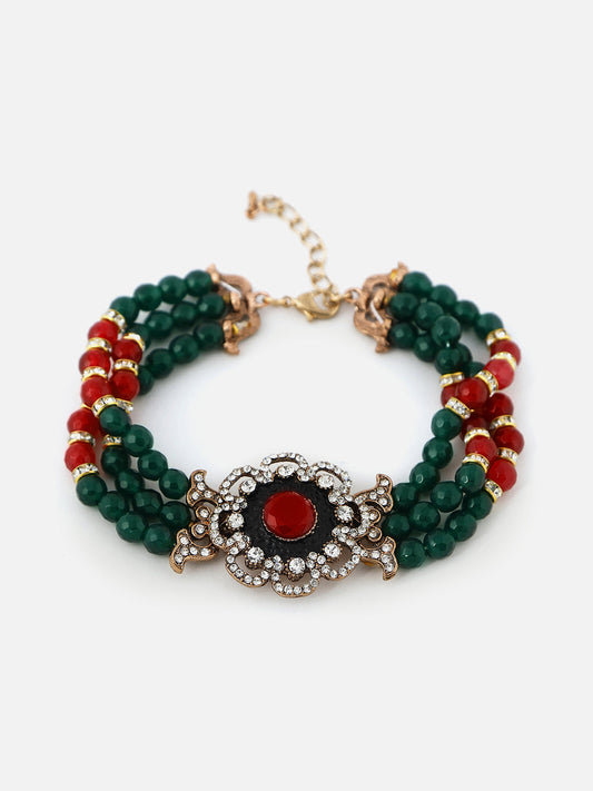 Gold Plated Designer Stone Bracelet