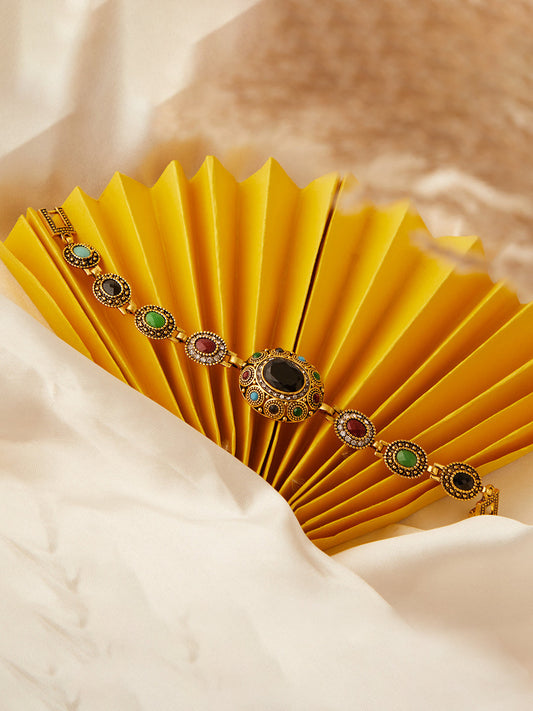Gold Plated Designer Stone Bracelet