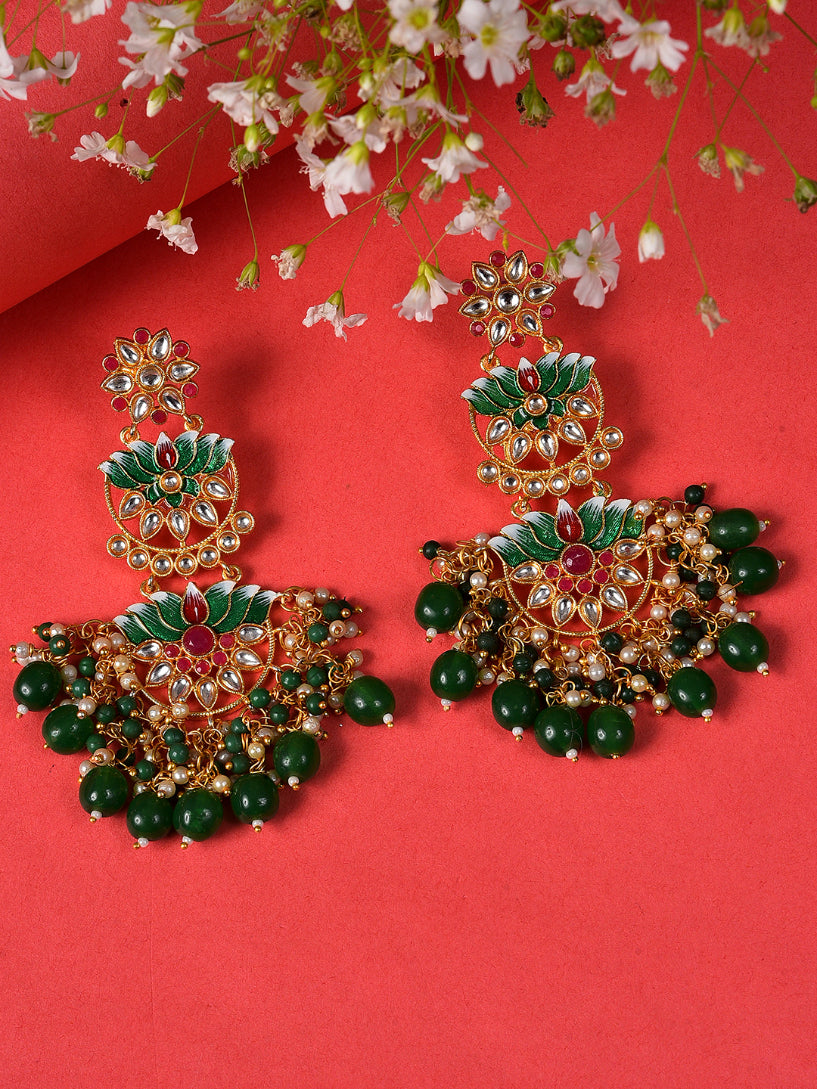 Gold Square Earring Set
