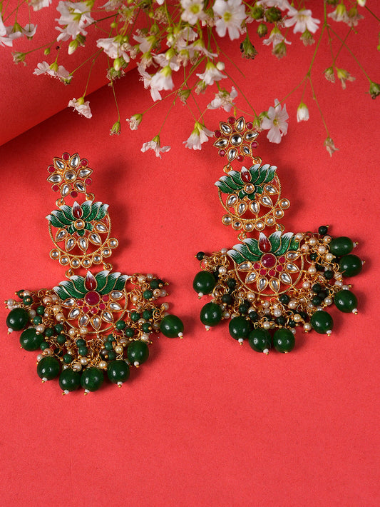 Gold Square Earring Set