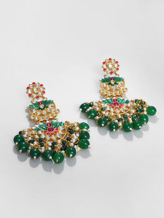 Gold Square Earring Set
