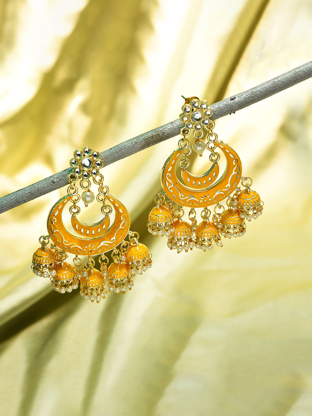 Gold Plated Beaded Drop Earring