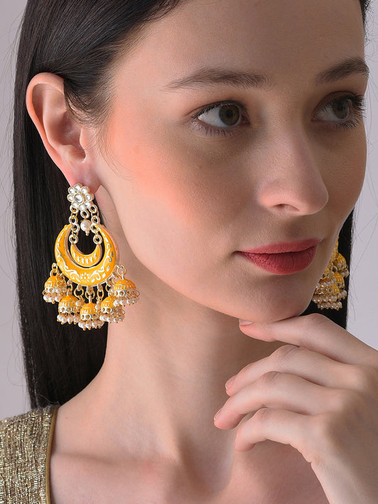 Gold Plated Beaded Drop Earring