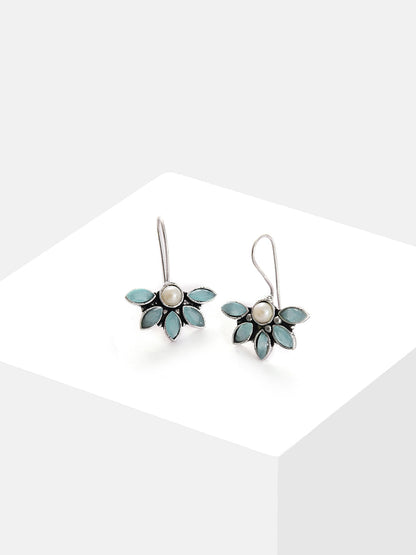 Silver Plated Designer Stone Drop Earring