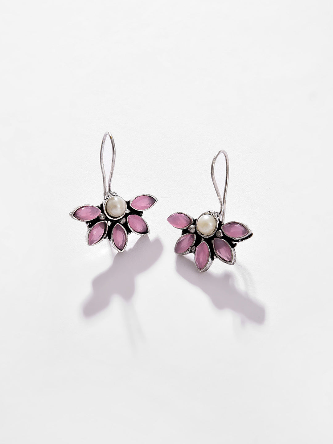 Silver Plated Designer Stone Drop Earring