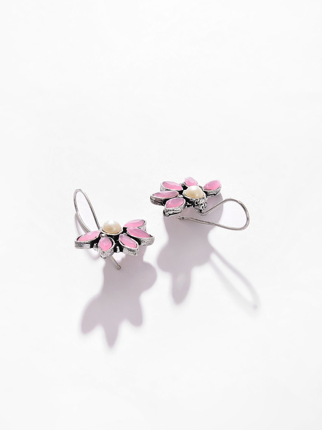 Silver Plated Designer Stone Drop Earring