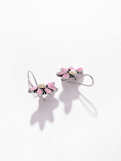 Silver Plated Designer Stone Drop Earring