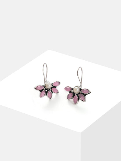 Silver Plated Designer Stone Drop Earring