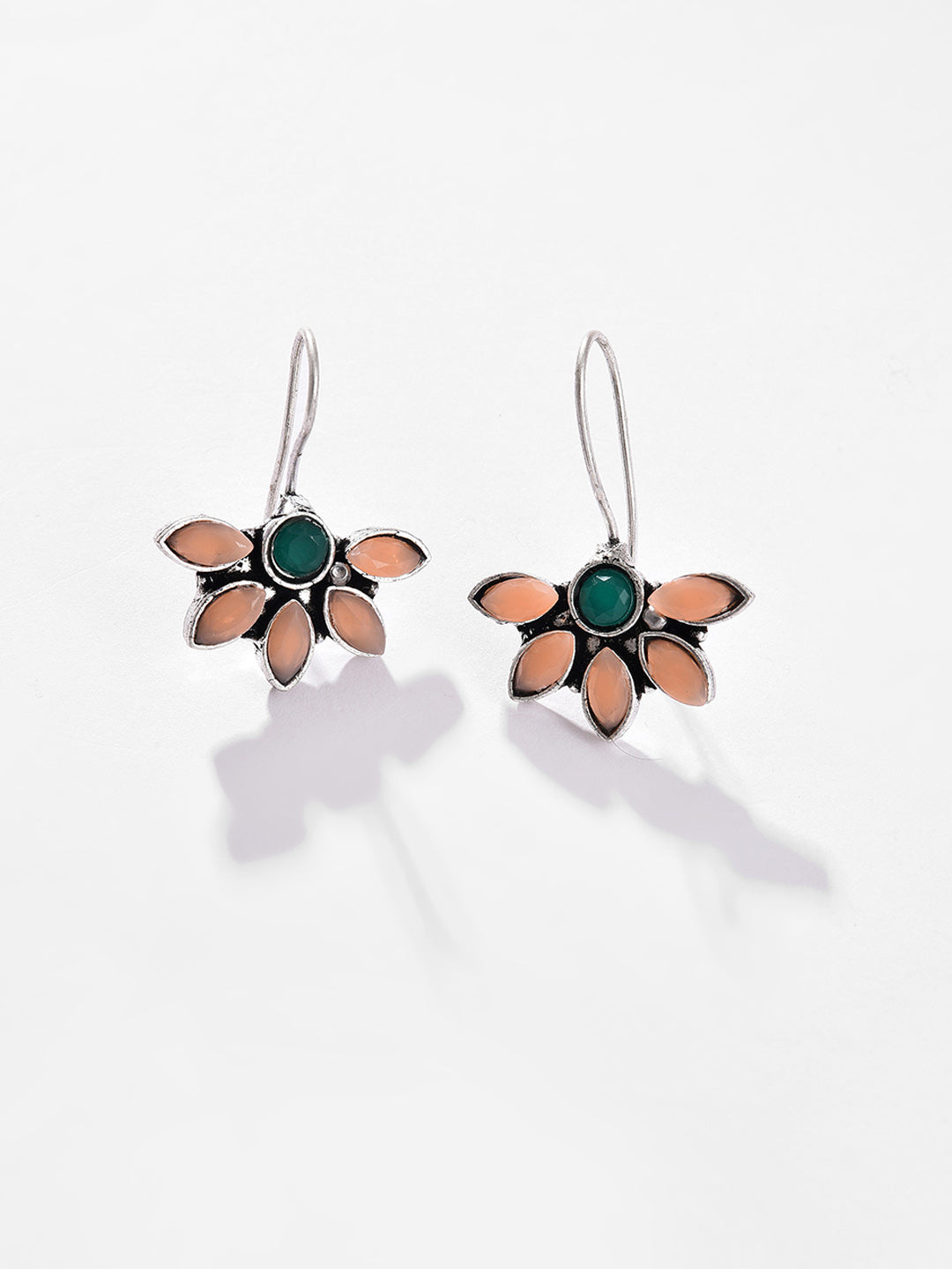 Silver Plated Designer Stone Drop Earring