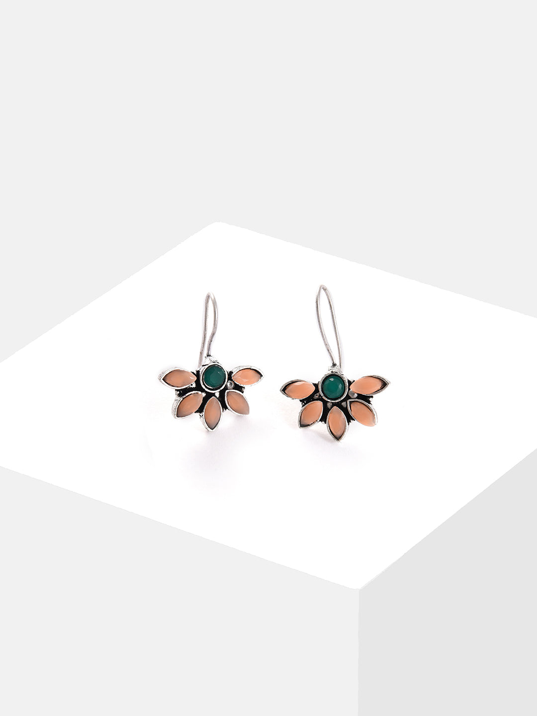 Silver Plated Designer Stone Drop Earring
