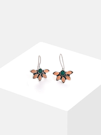 Silver Plated Designer Stone Drop Earring